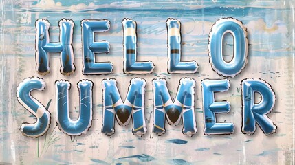 Hello Summer: Vibrant Beach-Inspired Balloon Lettering