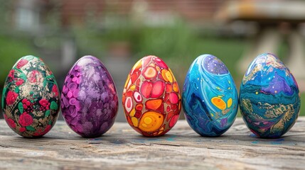 Vibrantly painted eggs for Easter