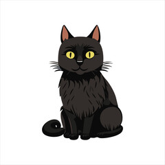 cat vector with a white background for logo, icon, tattoos, and graphic resources