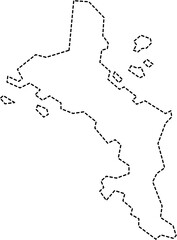 dash line drawing of seychelles island map.