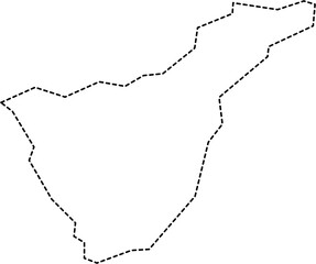 dash line drawing of tenerife island map.