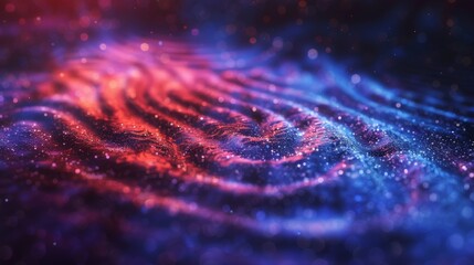 A swirling fingerprint composed of vibrant nebula clouds, radiating a soft light.