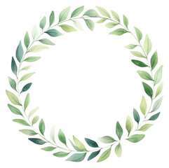 PNG Green leaf circle border pattern wreath plant. 