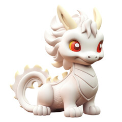 PNG Dragon figurine white white background. 