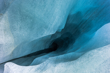 Beautiful shot of a glacier surface at Zinal glacier, Wallis, Switzerland - obrazy, fototapety, plakaty