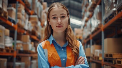 Confident Worker in Warehouse Setting
