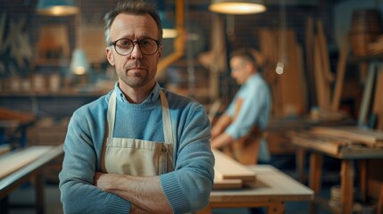 Obraz premium A Skilled Artisan in Workshop
