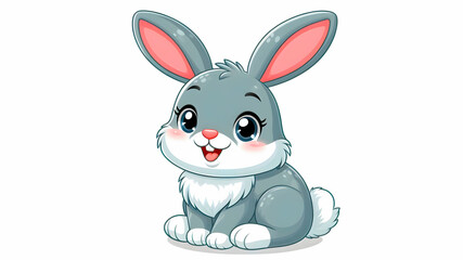 Obraz premium Sweet gray and adorable bunny