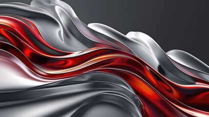 The abstract picture of the two colours of red and silver colours that has been created form of the waving shiny smooth satin fabric that curved and bend around this beauty abstract picture. AIGX01.