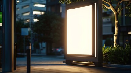 Outdoor kiosk billboard mockup : Generative AI