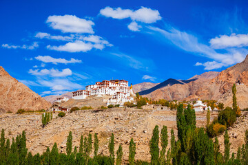 Likir Monastery near Leh in Ladakh - obrazy, fototapety, plakaty