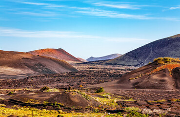 Volcanic landscape, Island Lanzarote, Canary Islands, Spain, Europe.