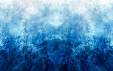 Abstract watercolor paint background in gradient deep blue hues, accentuated by a liquid fluid grunge texture