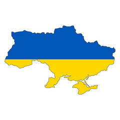 Obraz premium Ukraine Flag Vector With Ukraine Map Shape