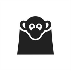 monkey silhouette illustration, a Portrait of a monkey isolated on a white background. Vector Head of Chimpanzees in line art style.