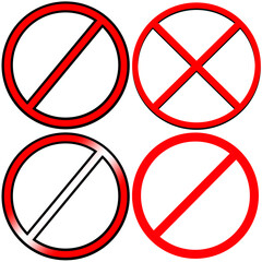 Obraz na płótnie Canvas Prohibited No Sign 4 Pack