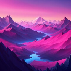 sunset in mountains