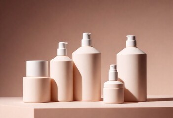 set of cosmetic bottles
