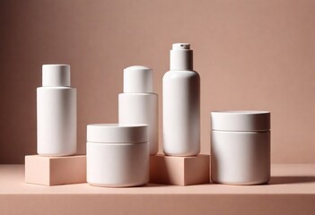 set of cosmetic bottles