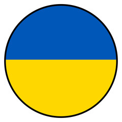 Ukraine Flag Vector With Circle Shape
