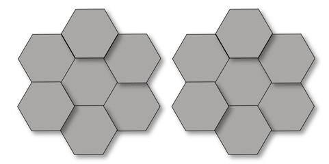 Abstract gray hexagon and hexagonal lines on white background. abstract 3d hexagonal background with shadow. Vector illustration. Hexagonal honeycomb pattern background with space for text.
