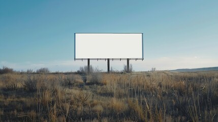 Blank billboard mockup with white screen Against the backdrop of nature and blue sky Business concept Copy space banner for advertising : Generative AI