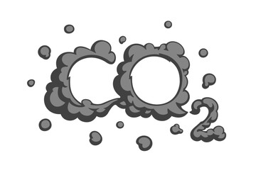 CO2 emissions vector symbol. Air pollution. Environment pollution concept.