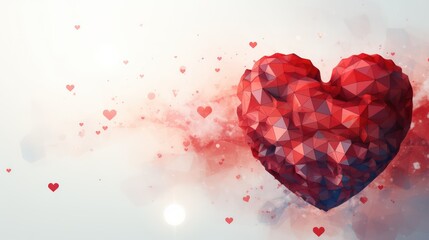 Valentine's day background with polygonal heart
