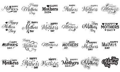 Mother's day typography bundle t-shirt design. Vector illustration. isolated on white background. EPS 10