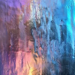 Foto op Plexiglas Holographic rainbow liquid metallic color texture, iridescent vibrant colors, intricate details, highly detailed, digital art © julimur