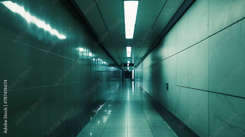 Poster big horizontal poster on metro station : generative ai