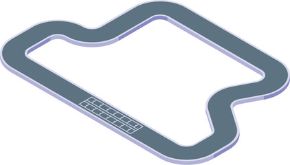 Naklejka premium Kart racing track icon isometric vector. Sport circuit. Extreme safety