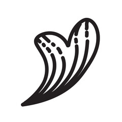 Plant Vector Icon with. Engraving style in Black and White