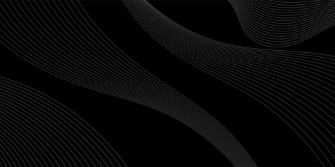 abstract wavy lines for background, backdrops, wallpaper - black
