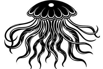 Mysterious Jellyfish vector illustration white background