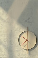 
minimalist products a wall clock on a beige wall