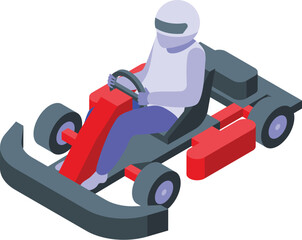 Engine active lap icon isometric vector. Sport cart go. Person power