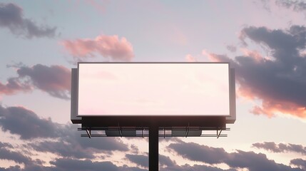 Long billboard mockup against sky background : Generative AI