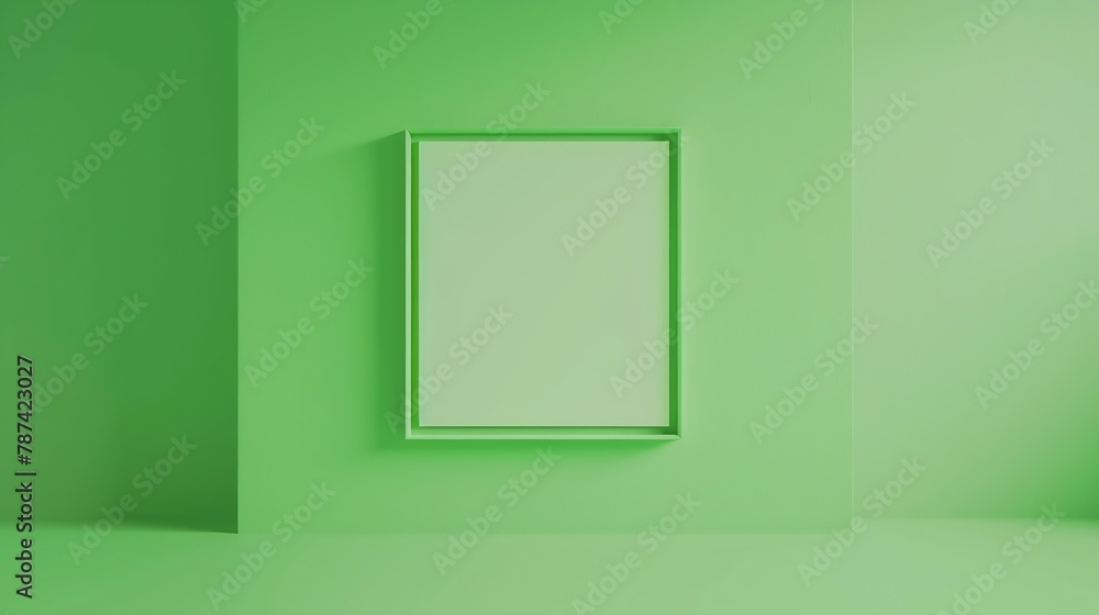 Poster blank poster mockup template in green concept with clipping path : generative ai