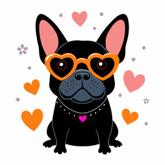 bulldog wearing a sunglasses vector illustration