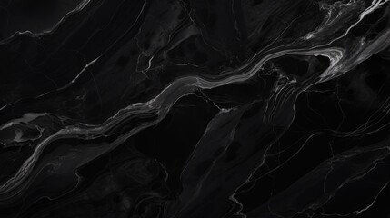 Elegant Black Marble Texture with Natural White Veins for Luxury Design - obrazy, fototapety, plakaty
