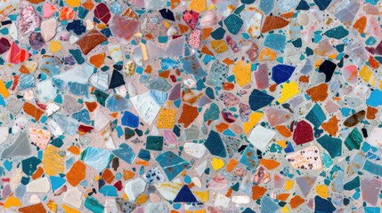 Fototapeta na wymiar seamless texture of terrazzo concrete with a smooth surface speckled with colorful marble or glass chips