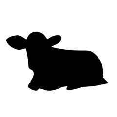 Flat design cow silhouettes collection.