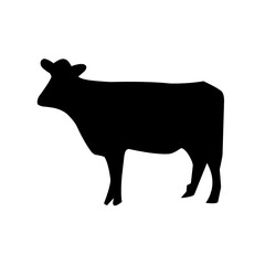 Flat design cow silhouettes collection.