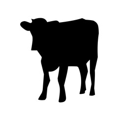 Flat design cow silhouettes collection.