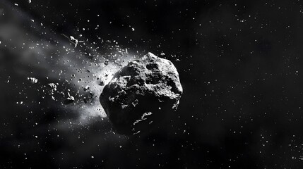 Lone Asteroid Adrift in the Vast Expanse of Interstellar Space Revealing Hints of Potential for Extraterrestrial Life - obrazy, fototapety, plakaty
