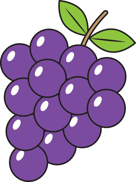Purple Grape healthy fruits icon.
