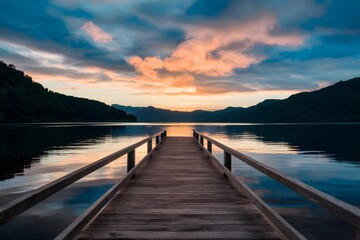 Obraz premium Skys serenity blue skies offer tranquil, blurred copy space