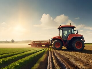 Obraz premium tractor in field