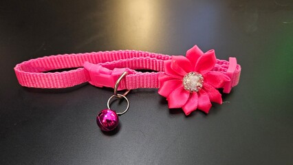 Pink Floral Pet Collar with Bell